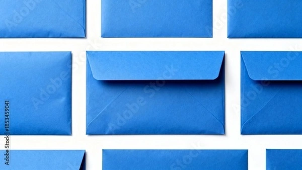 Fototapeta GridOfBlueEnvelopes