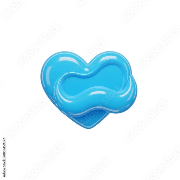 Obraz Blue heart-shaped object isolated on transparent background