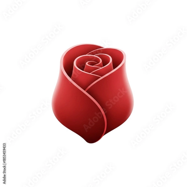 Obraz Red rose bud isolated on transparent background