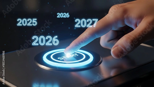 Obraz Selecting future year on digital interface