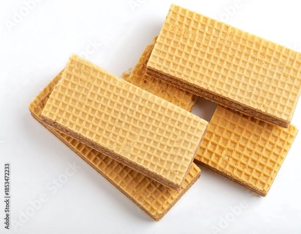 Fototapeta Stacked waffle biscuits