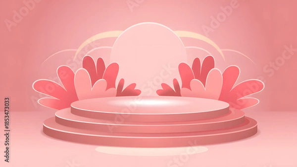 Obraz pink flower on a white background