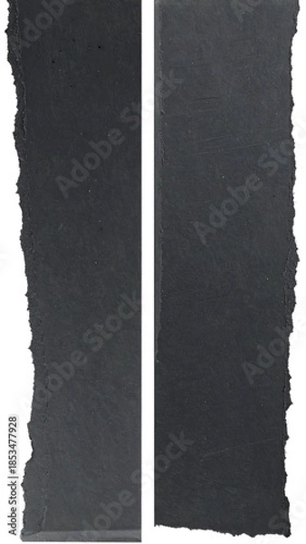 Fototapeta Two dark gray torn strips