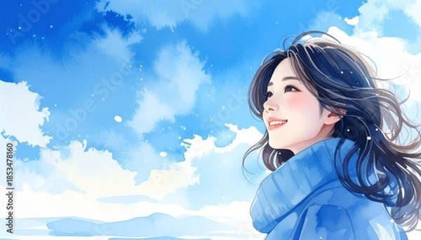 Obraz 冬のイメージカット（女性）