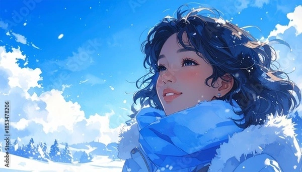 Obraz 冬のイメージカット（女性）