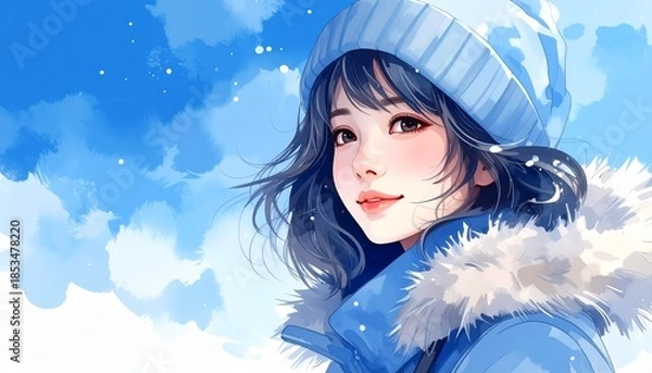 Obraz 冬のイメージカット（女性）