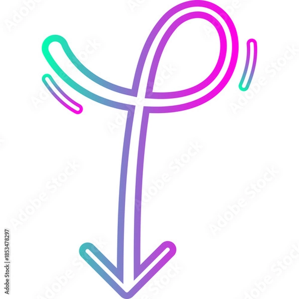 Obraz Neon Arrow Doodle