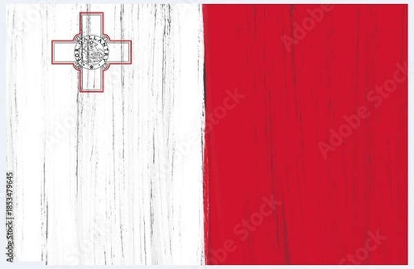 Obraz malta flag with paint strokes
