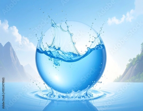 Fototapeta Water sphere splash