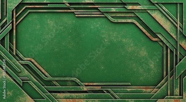 Obraz Verdant abstract frame with geometric shapes creates a textural background