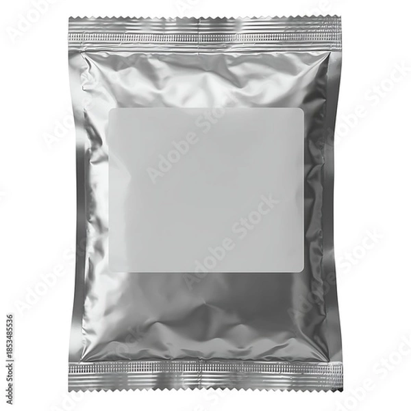 Fototapeta Empty Foil Pouch Package Design Template