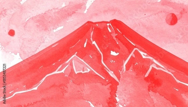 Obraz 山の水彩テクスチャのイラスト
