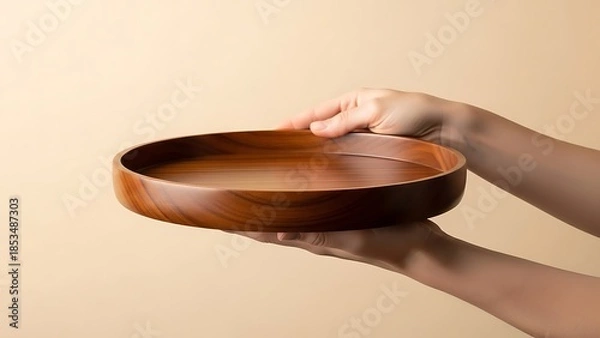 Fototapeta hands holding a decorative tray