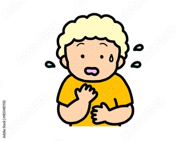 Fototapeta 焦る　金髪の男の子