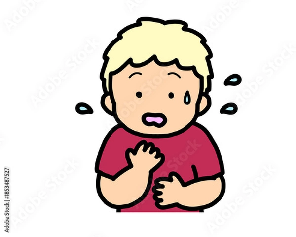 Fototapeta 焦る　金髪の男の子