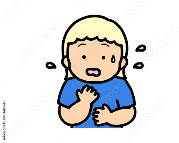 Fototapeta 焦る　金髪の女の子