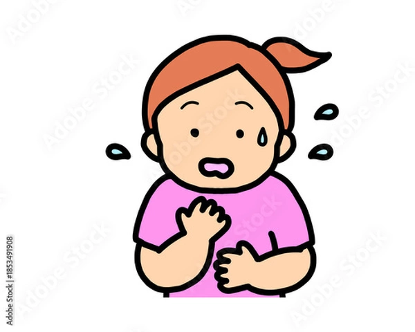 Fototapeta 焦る　茶髪の女の子