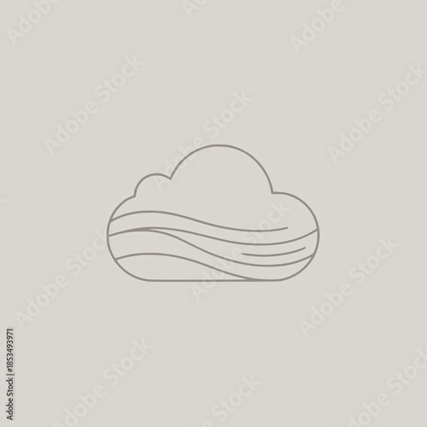 Obraz Simple cloud icon with smooth lines and minimalist design