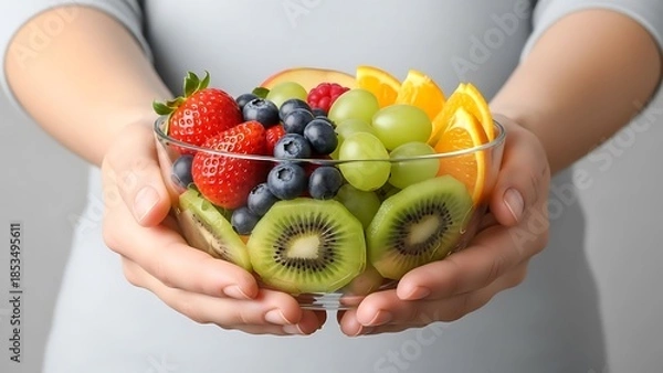 Fototapeta two hands holding a fruit bowl
