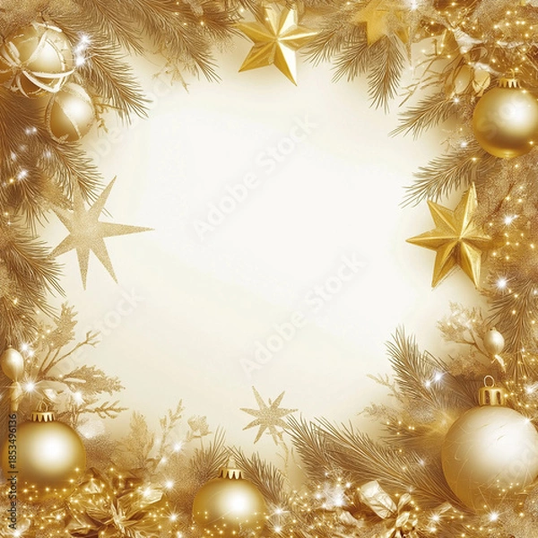 Obraz christmas background with golden balls