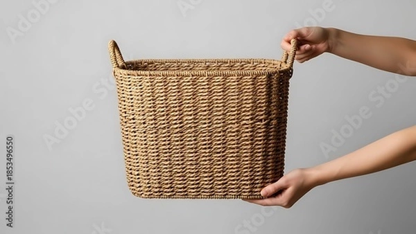 Fototapeta hands holding a laundry basket