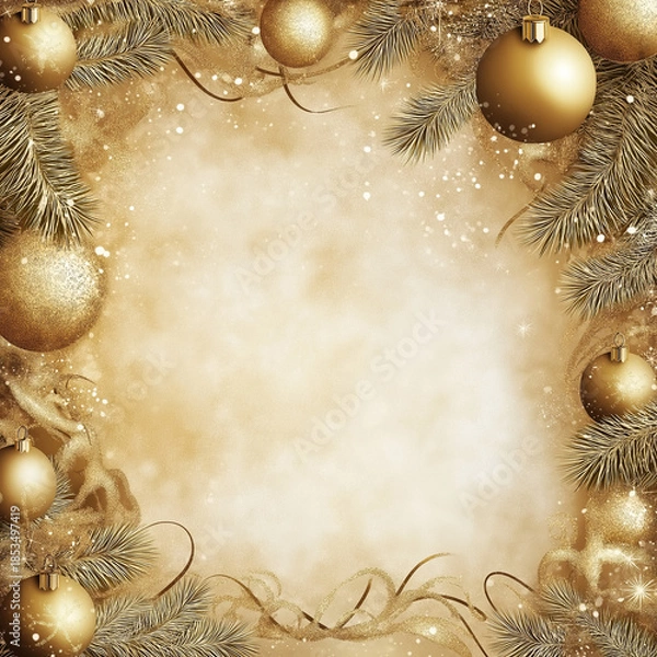 Obraz christmas background with golden balls