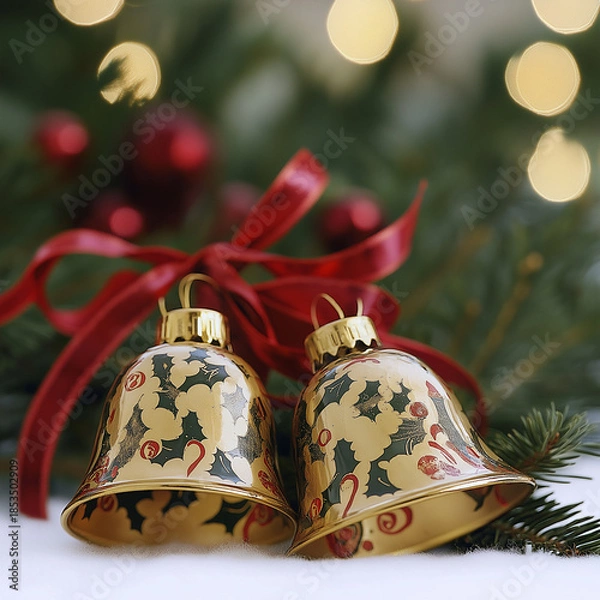 Obraz christmas bells on a tree
