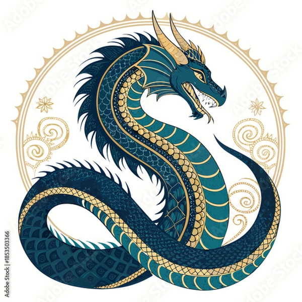 Obraz Showcasing Mythological Naga Serpent Crisp Creative Visual