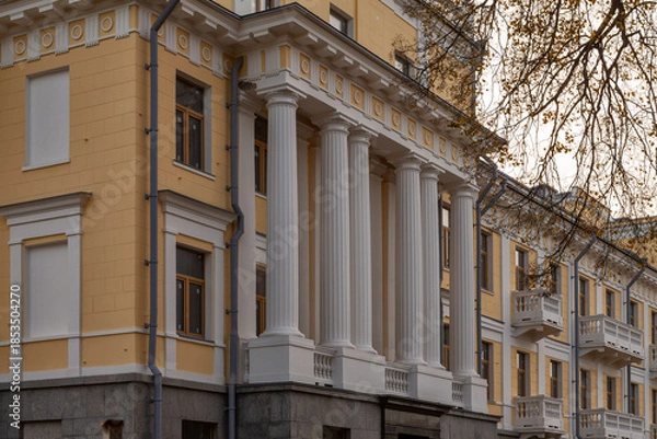 Obraz Classical yellow building facade with white columns