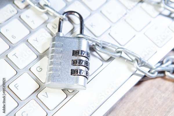 Obraz internet security concept on keyboard