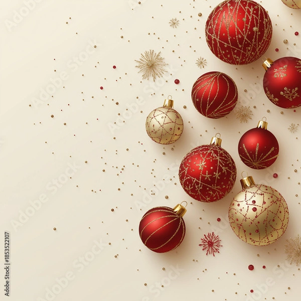 Obraz red christmas balls