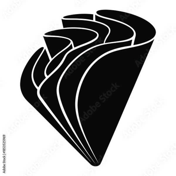 Fototapeta Folded crepe side view Vector, Silhouette, Illustration