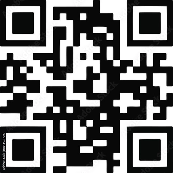 Obraz A black and white quick response code used for fast digital information scanning