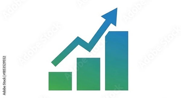 Obraz Business growth chart with increasing arrow