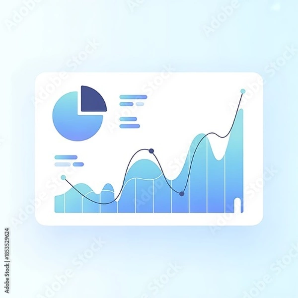 Obraz Business data analysis with graphs and charts on modern screen