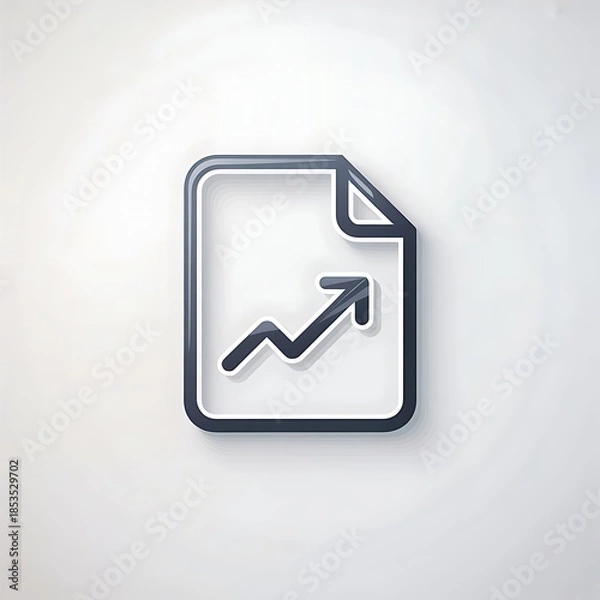 Obraz Modern document icon with growing graph and upward trend arrow