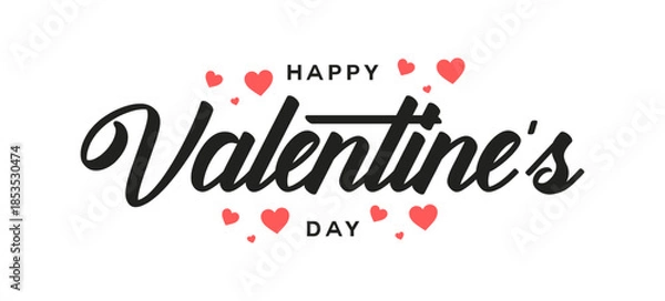 Obraz Happy Valentine’s Day Calligraphy Lettering Romantic Design