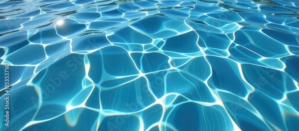 Obraz Rippling blue water surface with light reflections.