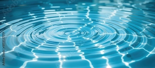 Obraz Water ripples creating mesmerizing patterns in a blue surface.