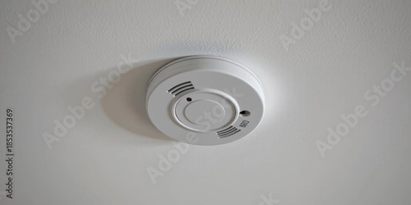Obraz Smoke detector mounted on a ceiling.