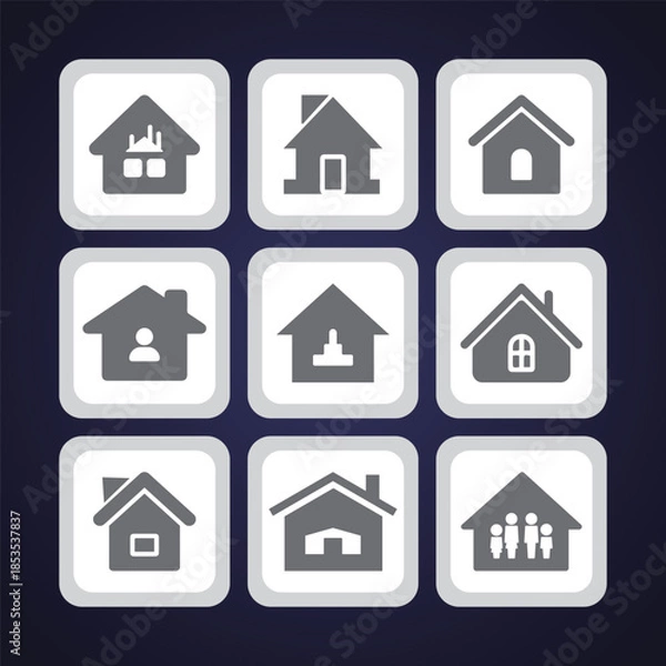 Obraz Modern House Icon Set Collection