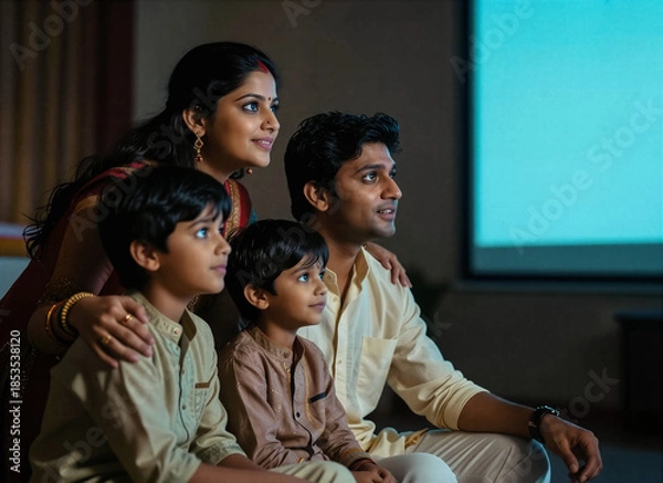 Obraz Family Enjoying Screen Time