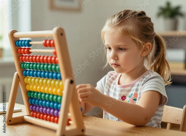 Obraz Child Playing with Abacus