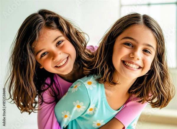 Obraz Happy Young Girls Embracing