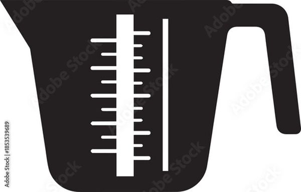 Obraz Measuring cup icon silhouette vector black on a white background