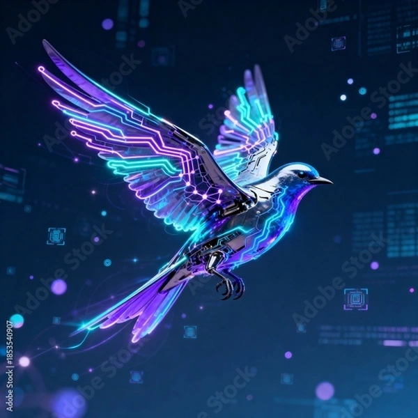 Obraz flying bird with wings