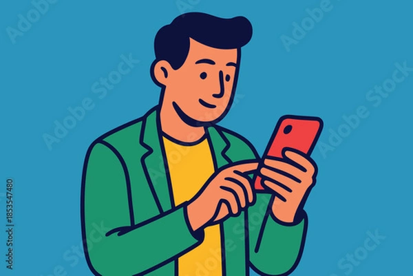 Fototapeta Smart Device for Digital Communication & Mobile Phone with Touchscreen Interface