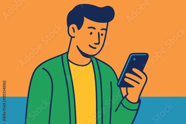 Fototapeta Smart Device for Digital Communication & Mobile Phone with Touchscreen Interface