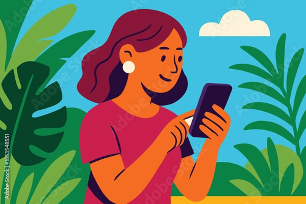 Fototapeta Smart Device for Digital Communication & Mobile Phone with Touchscreen Interface