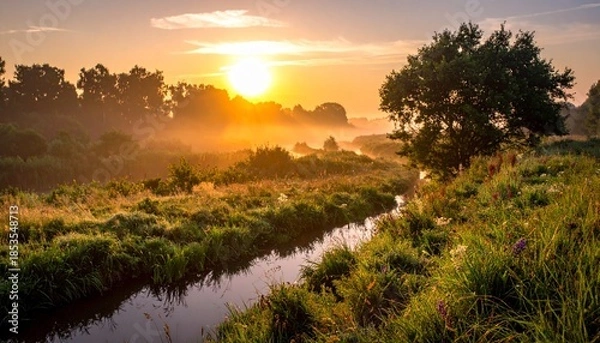 Obraz sunrise over the river
